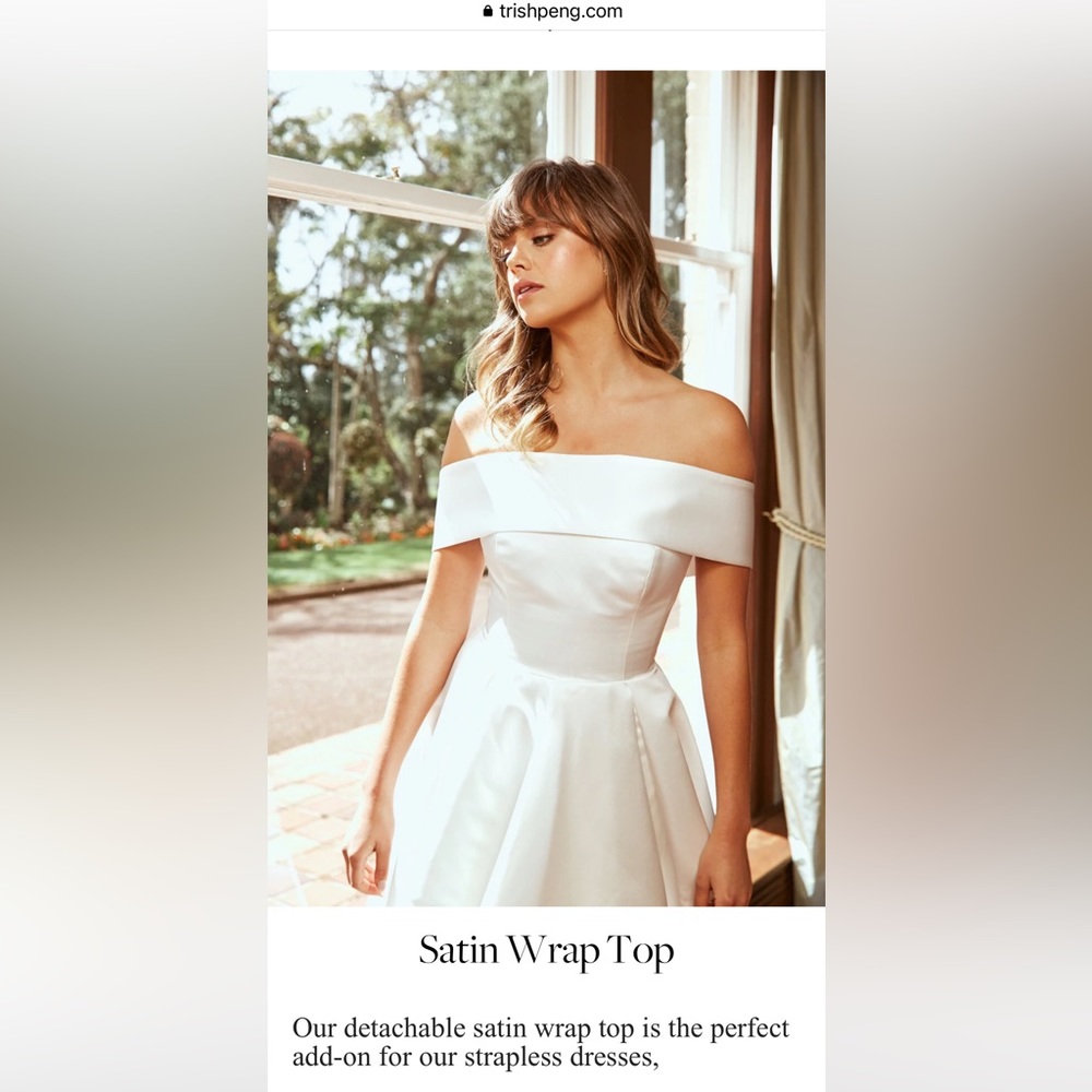trish peng satin wrap top bridal new without tags